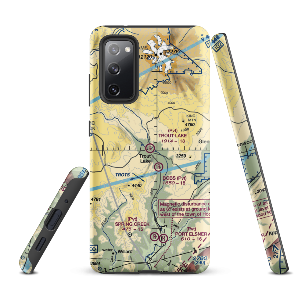 Trout Lake Airport (66WA) VFR Sectional Samsung Phone Case Samsung Galaxy S20 FE model shown