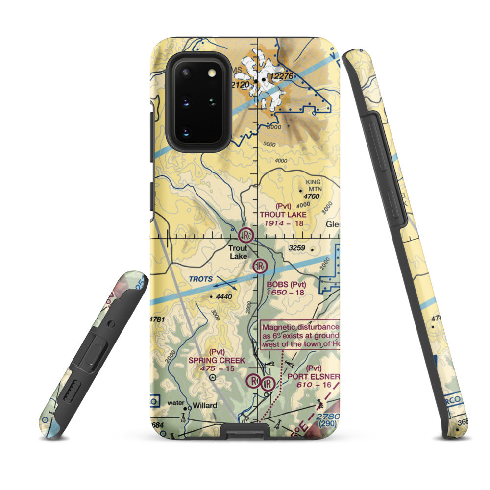 Trout Lake Airport (66WA) VFR Sectional Samsung Phone Case Samsung Galaxy S20 Plus model shown
