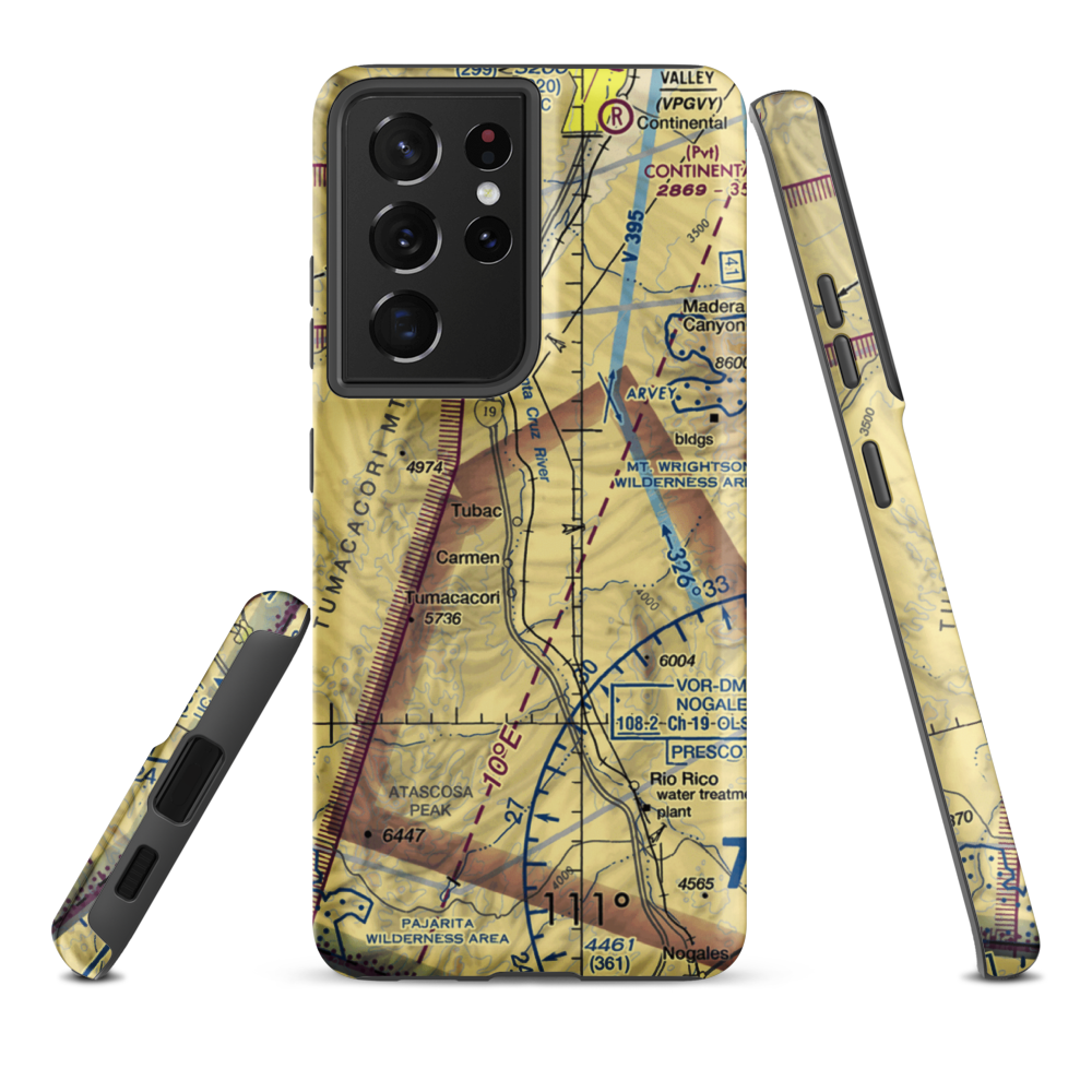 Tubac Ultralight Flightpark Ultralightport (2AZ8) VFR Sectional Samsung Phone Case Samsung Galaxy S21 Plus model shown