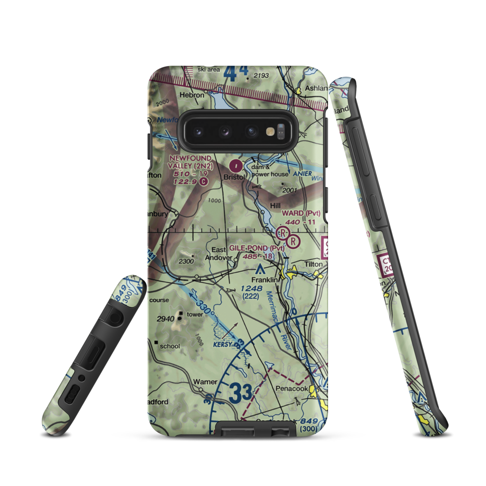 Tucker Farm Airport (94NH) VFR Sectional Samsung Phone Case Samsung Galaxy S10 model shown