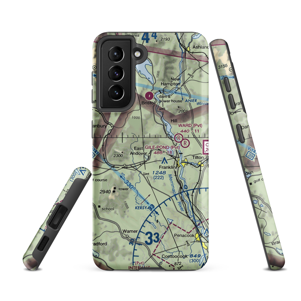 Tucker Farm Airport (94NH) VFR Sectional Samsung Phone Case Samsung Galaxy S21 FE model shown
