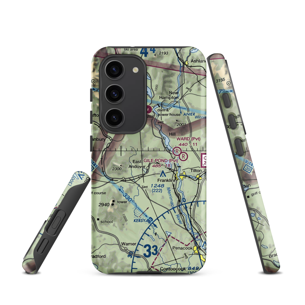 Tucker Farm Airport (94NH) VFR Sectional Samsung Phone Case Samsung Galaxy S23 model shown