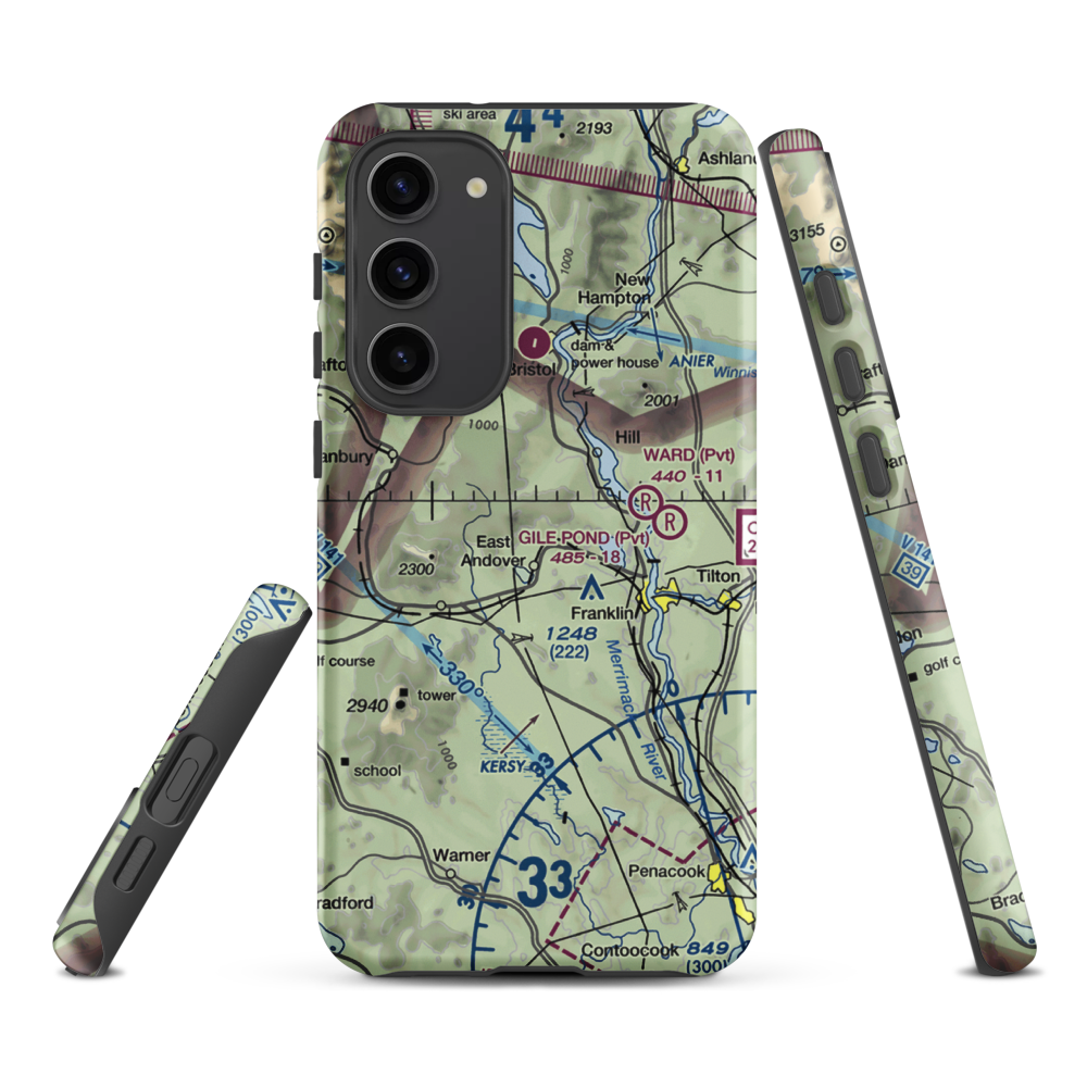 Tucker Farm Airport (94NH) VFR Sectional Samsung Phone Case Samsung Galaxy S23 Plus model shown