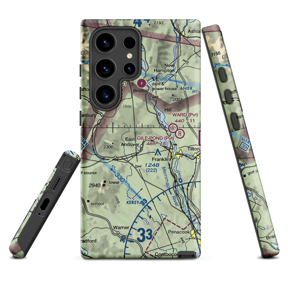 Tucker Farm Airport (94NH) VFR Sectional Samsung Phone Case Samsung Galaxy S24 Ultra model shown