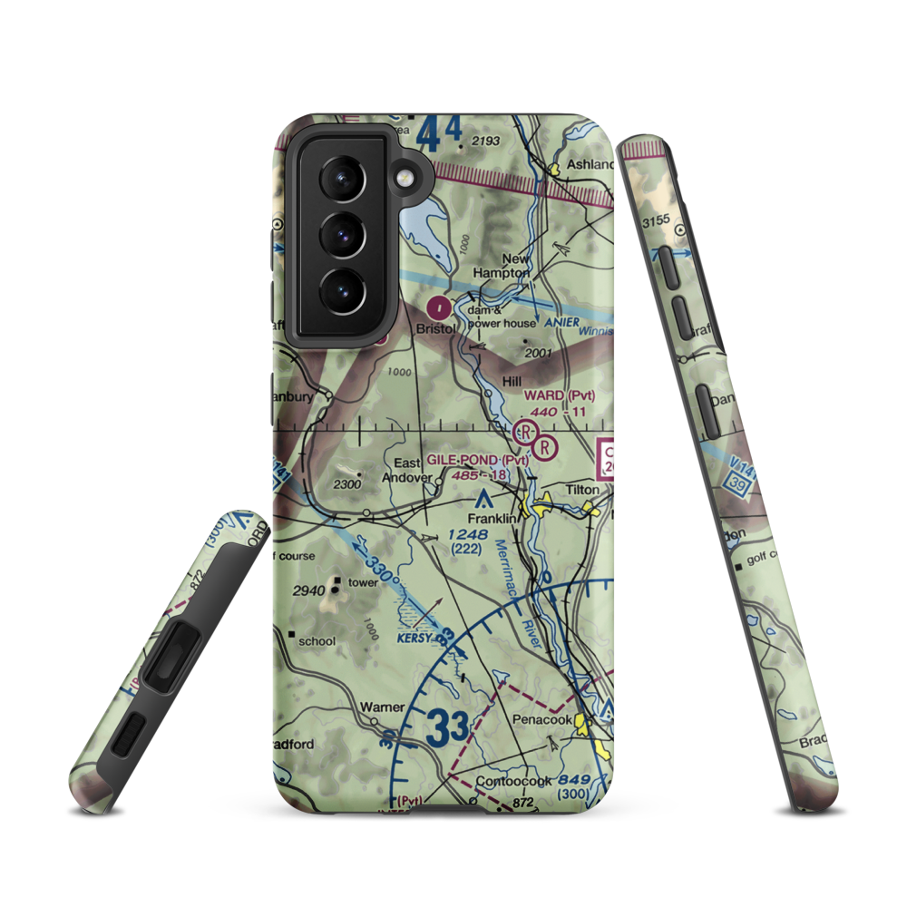 Tucker Farm Airport (94NH) VFR Sectional Samsung Phone Case Samsung Galaxy S21 model shown