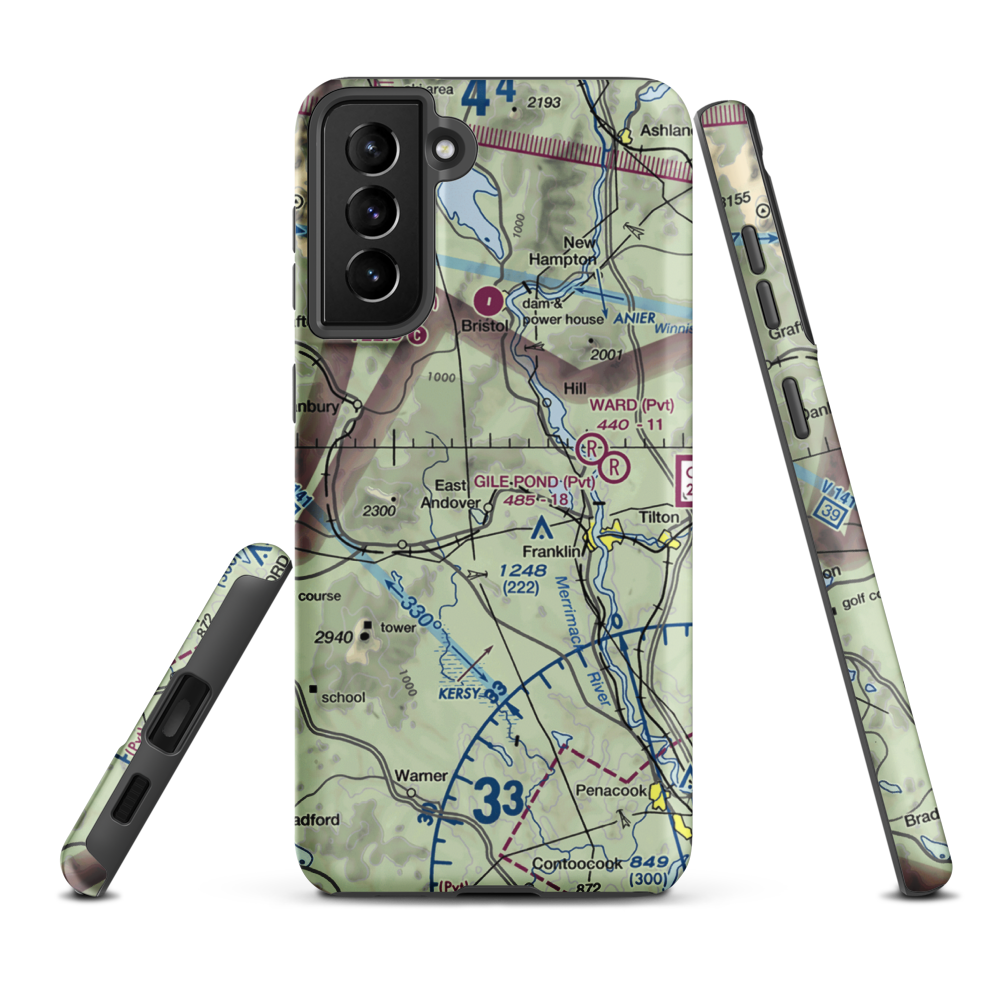 Tucker Farm Airport (94NH) VFR Sectional Samsung Phone Case Samsung Galaxy S21 Plus model shown