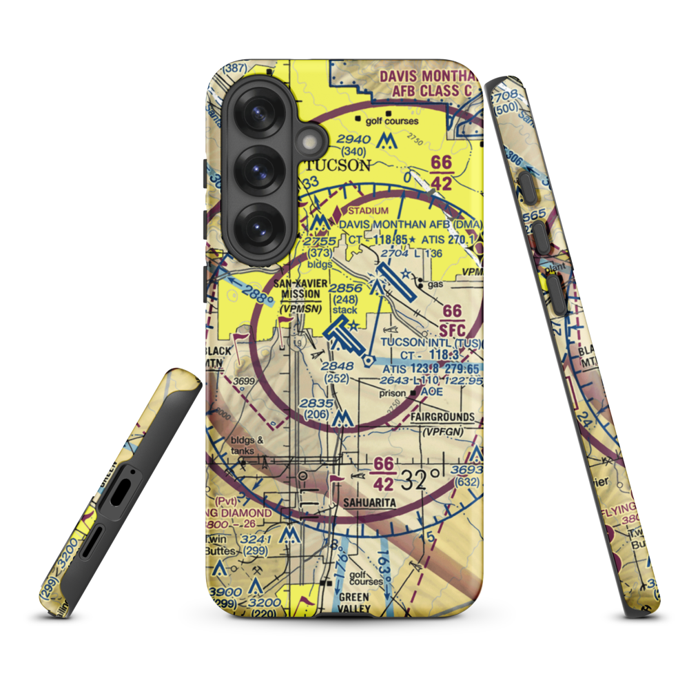 Tucson International Airport (TUS) VFR Sectional Samsung Phone Case Samsung Galaxy S25 Plus model shown