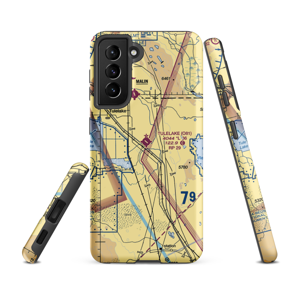 Tulelake Municipal Airport (O81) VFR Sectional Samsung Phone Case Samsung Galaxy S21 FE model shown