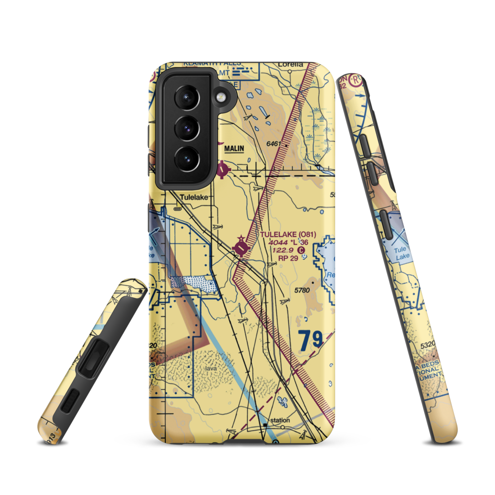 Tulelake Municipal Airport (O81) VFR Sectional Samsung Phone Case Samsung Galaxy S21 model shown