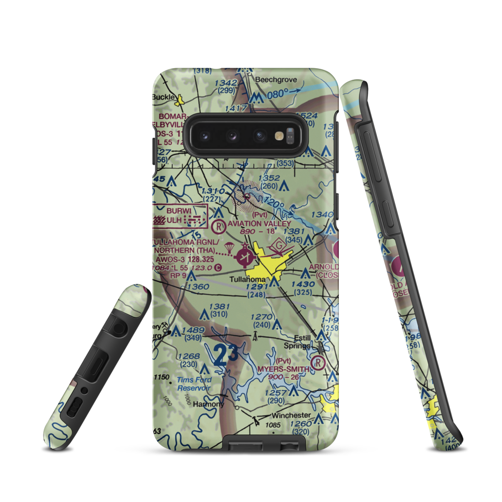 Tullahoma Regional Arpt/Wm Northern Field (THA) VFR Sectional Samsung Phone Case Samsung Galaxy S10 model shown