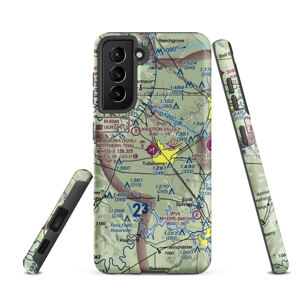 Tullahoma Regional Arpt/Wm Northern Field (THA) VFR Sectional Samsung Phone Case Samsung Galaxy S21 FE model shown