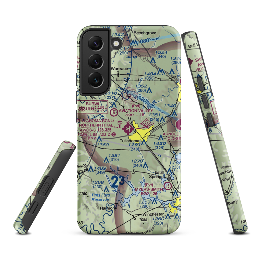 Tullahoma Regional Arpt/Wm Northern Field (THA) VFR Sectional Samsung Phone Case Samsung Galaxy S22 Plus model shown