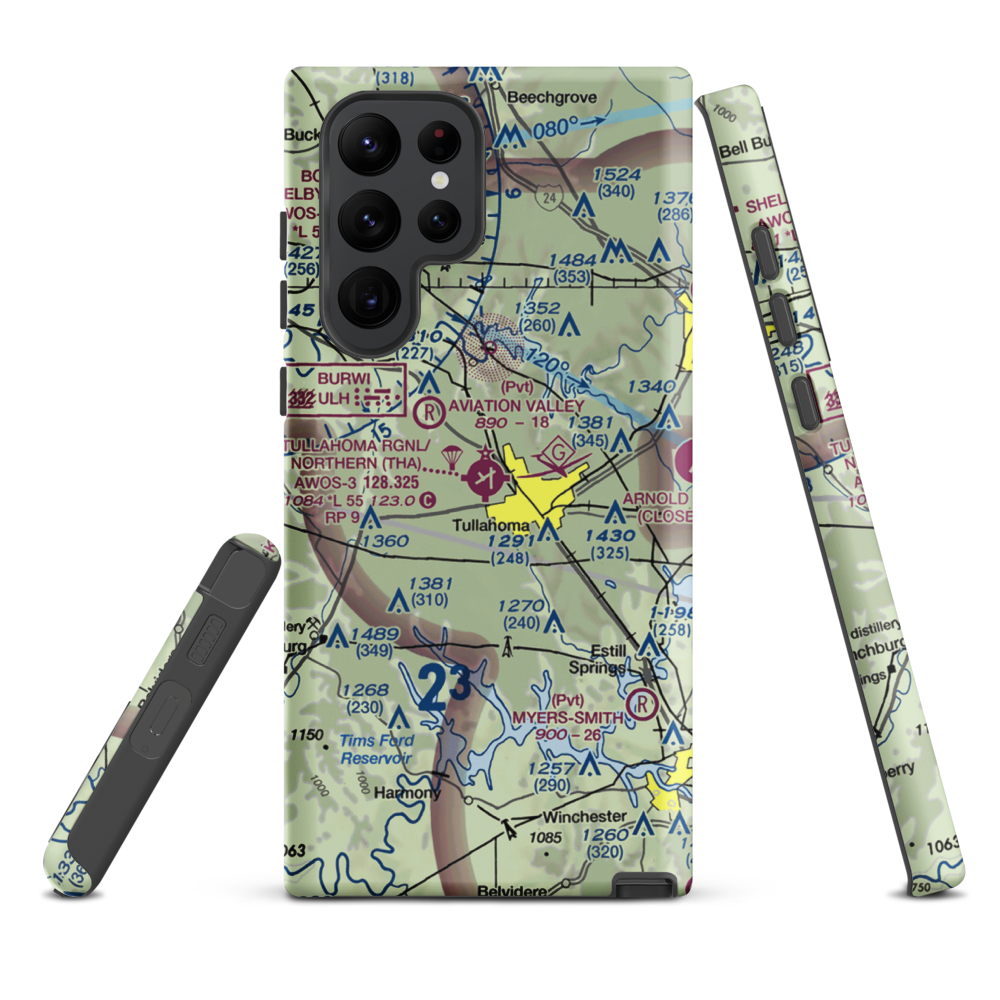 Tullahoma Regional Arpt/Wm Northern Field (THA) VFR Sectional Samsung Phone Case Samsung Galaxy S22 Ultra model shown