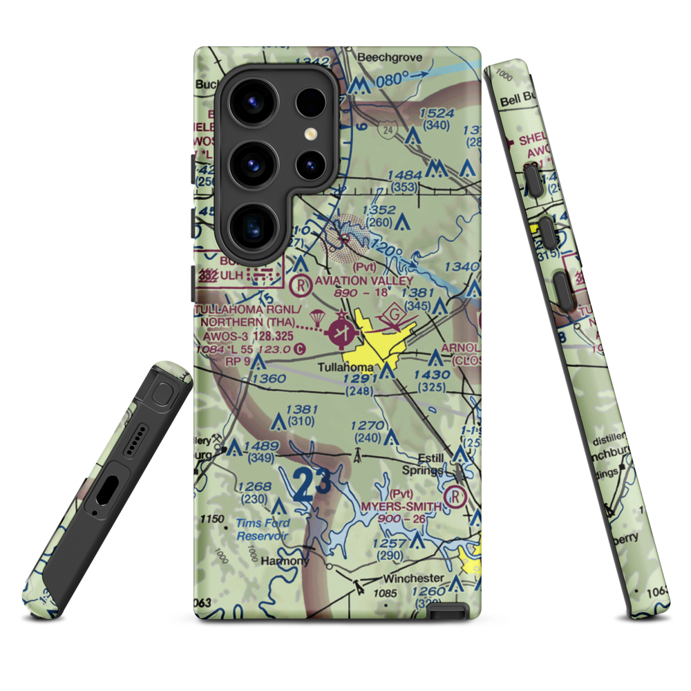 Tullahoma Regional Arpt/Wm Northern Field (THA) VFR Sectional Samsung Phone Case Samsung Galaxy S24 Ultra model shown
