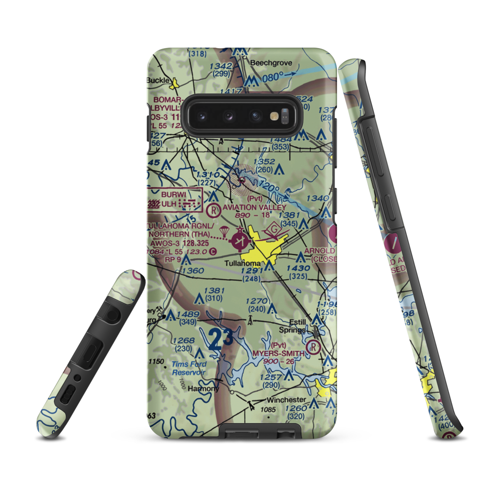 Tullahoma Regional Arpt/Wm Northern Field (THA) VFR Sectional Samsung Phone Case Samsung Galaxy S10 Plus model shown