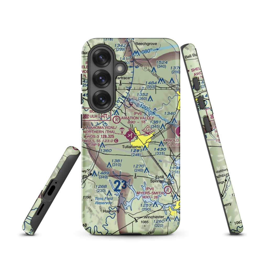 Tullahoma Regional Arpt/Wm Northern Field (THA) VFR Sectional Samsung Phone Case Samsung Galaxy S25 model shown