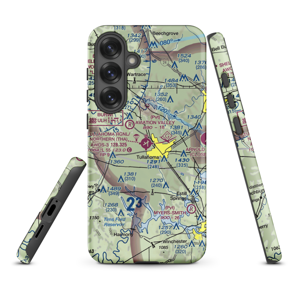 Tullahoma Regional Arpt/Wm Northern Field (THA) VFR Sectional Samsung Phone Case Samsung Galaxy S25 Plus model shown