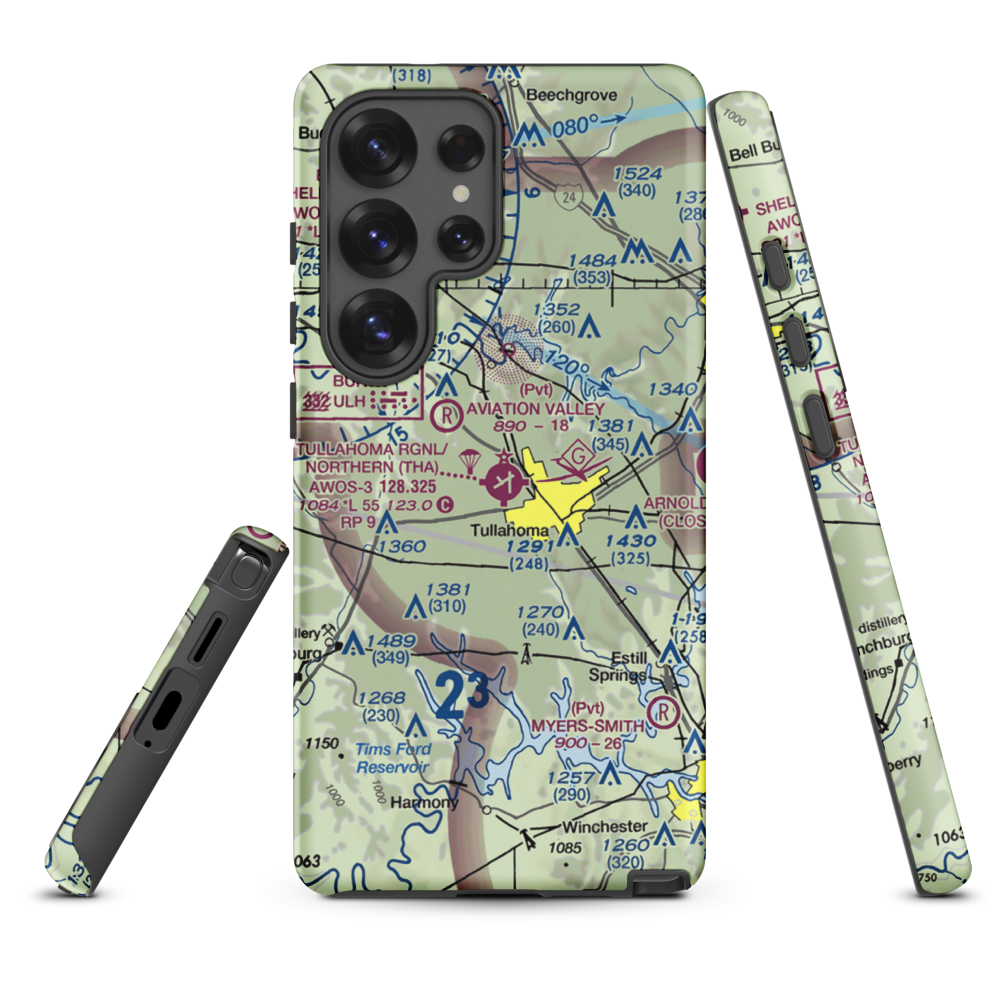 Tullahoma Regional Arpt/Wm Northern Field (THA) VFR Sectional Samsung Phone Case Samsung Galaxy S25 Ultra model shown