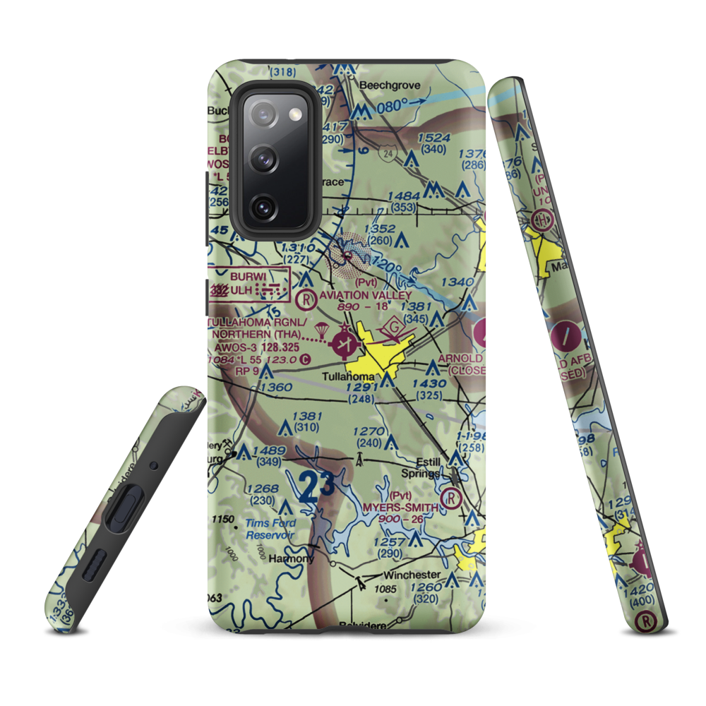 Tullahoma Regional Arpt/Wm Northern Field (THA) VFR Sectional Samsung Phone Case Samsung Galaxy S20 FE model shown