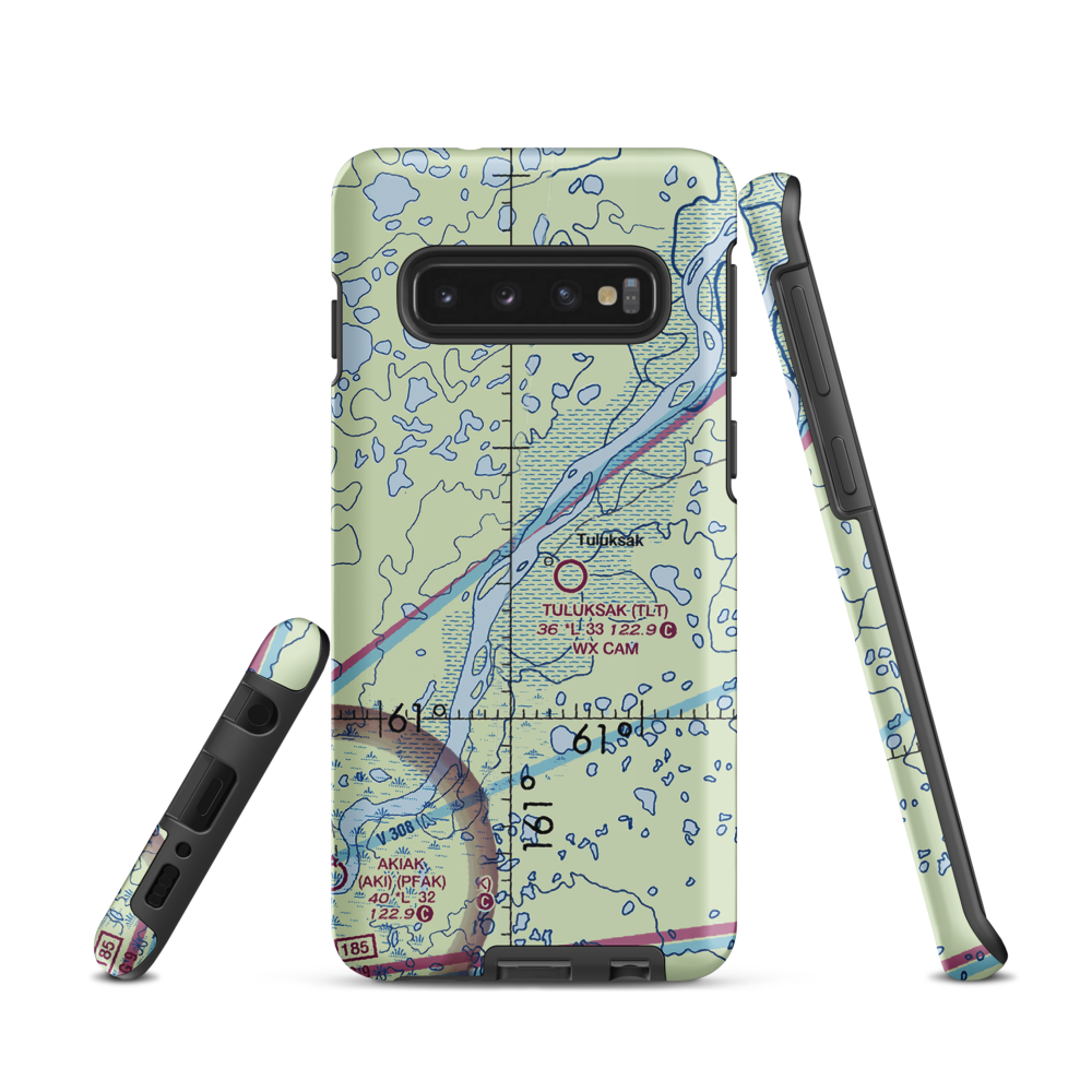 Tuluksak Airport (TLT) VFR Sectional Samsung Phone Case Samsung Galaxy S10 model shown