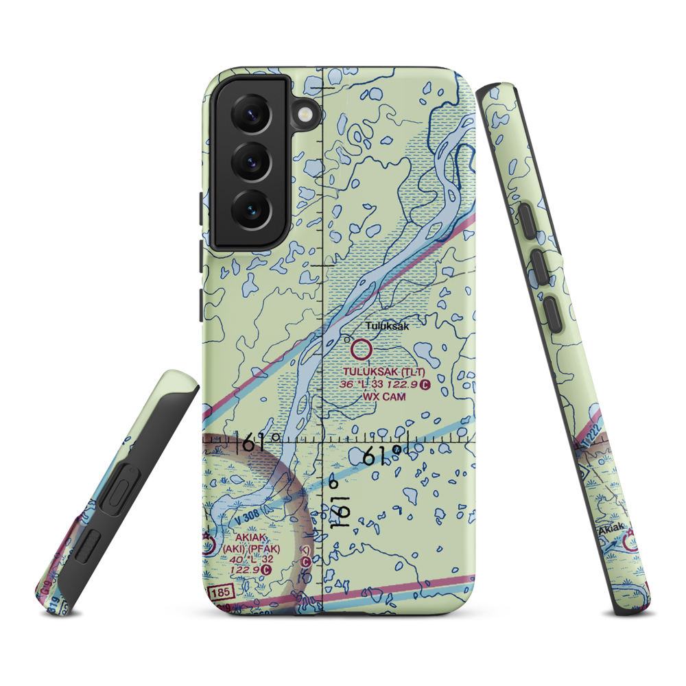 Tuluksak Airport (TLT) VFR Sectional Samsung Phone Case Samsung Galaxy S22 Plus model shown