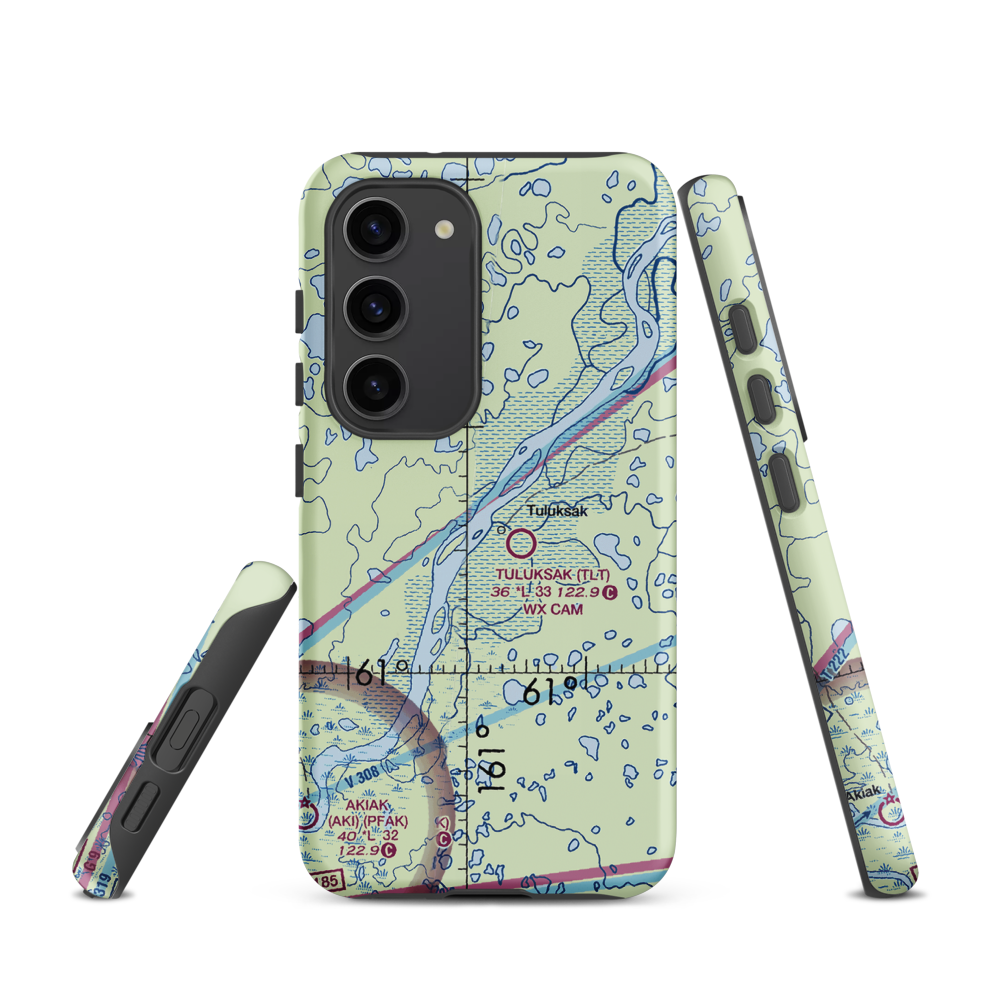Tuluksak Airport (TLT) VFR Sectional Samsung Phone Case Samsung Galaxy S23 model shown