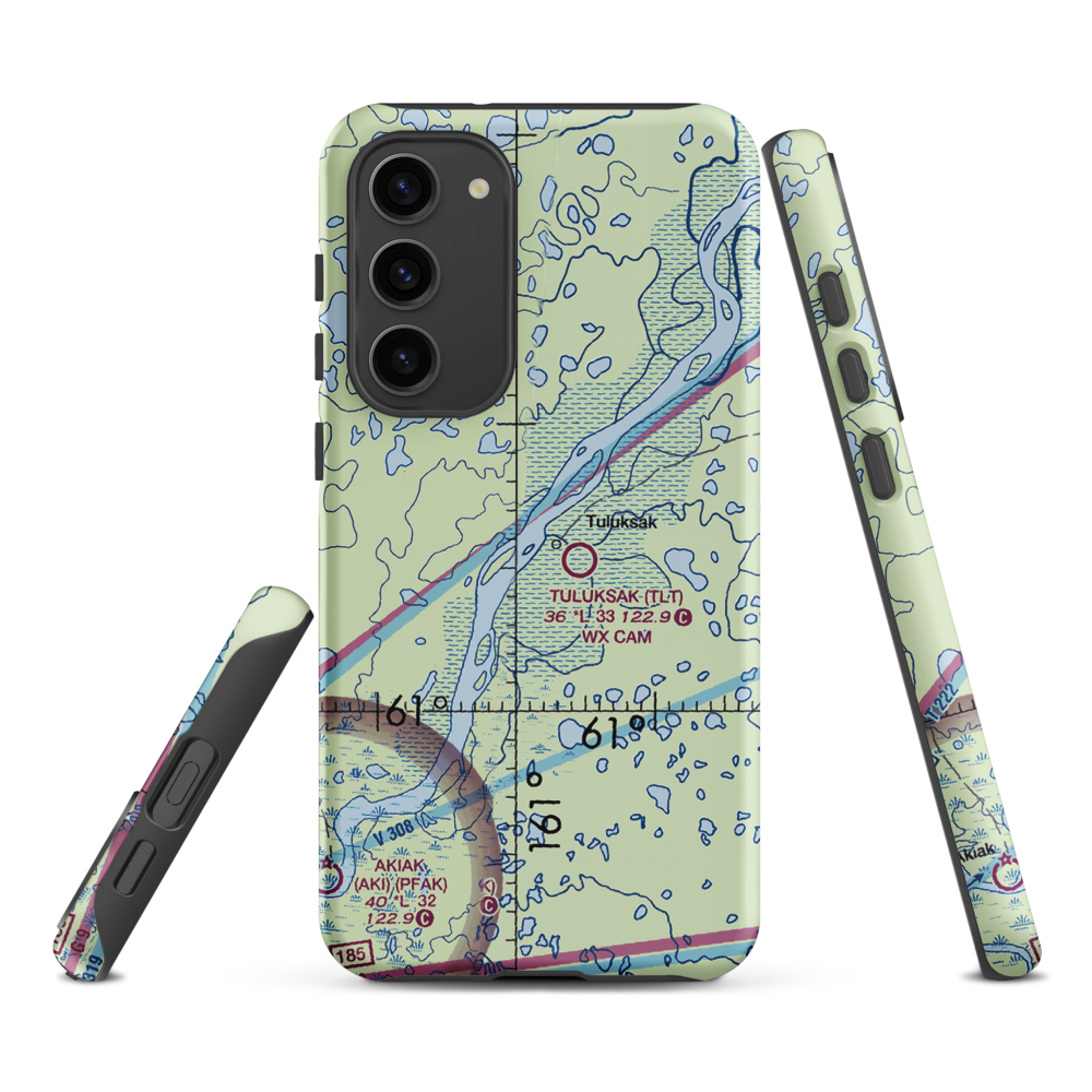 Tuluksak Airport (TLT) VFR Sectional Samsung Phone Case Samsung Galaxy S23 Plus model shown