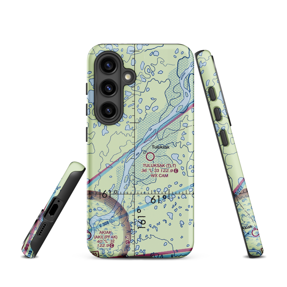 Tuluksak Airport (TLT) VFR Sectional Samsung Phone Case Samsung Galaxy S24 model shown