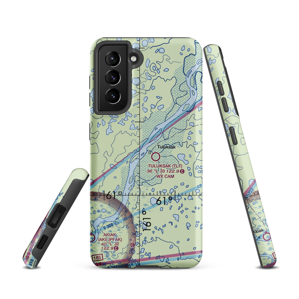 Tuluksak Airport (TLT) VFR Sectional Samsung Phone Case Samsung Galaxy S21 model shown