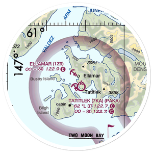 Ellamar Seaplane Base (1Z9) VFR Sectional Sticker (20 mile)