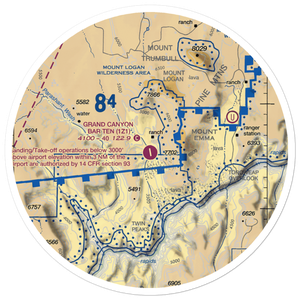 Grand Canyon Bar Ten Airstrip (1Z1) VFR Sectional Sticker (30 mile)