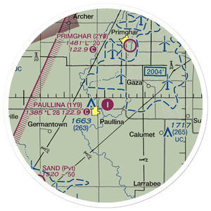 Paullina Municipal Airport (1Y9) VFR Sectional Sticker (20 mile)