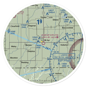 Judge Lewis Field Mt Ayr Municipal Airport (1Y3) VFR Sectional Sticker (30 mile)