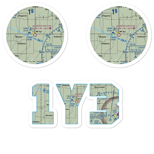 Judge Lewis Field Mt Ayr Municipal Airport (1Y3) VFR Sectional Sticker Pack