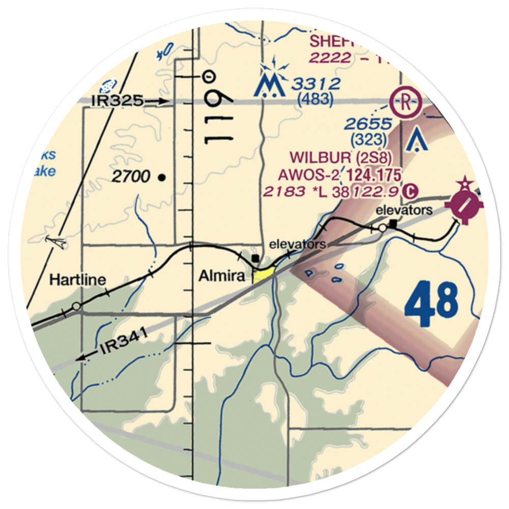 J-Z Airport (1W0) VFR Sectional Sticker (20 mile) 