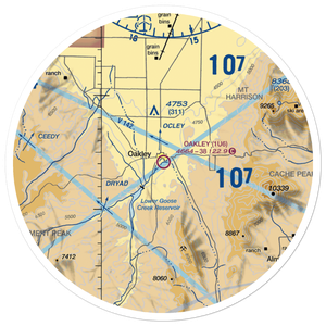 Oakley Municipal Airport (1U6) VFR Sectional Sticker (30 mile)
