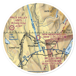 New Meadows Airport (1U4) VFR Sectional Sticker (20 mile)