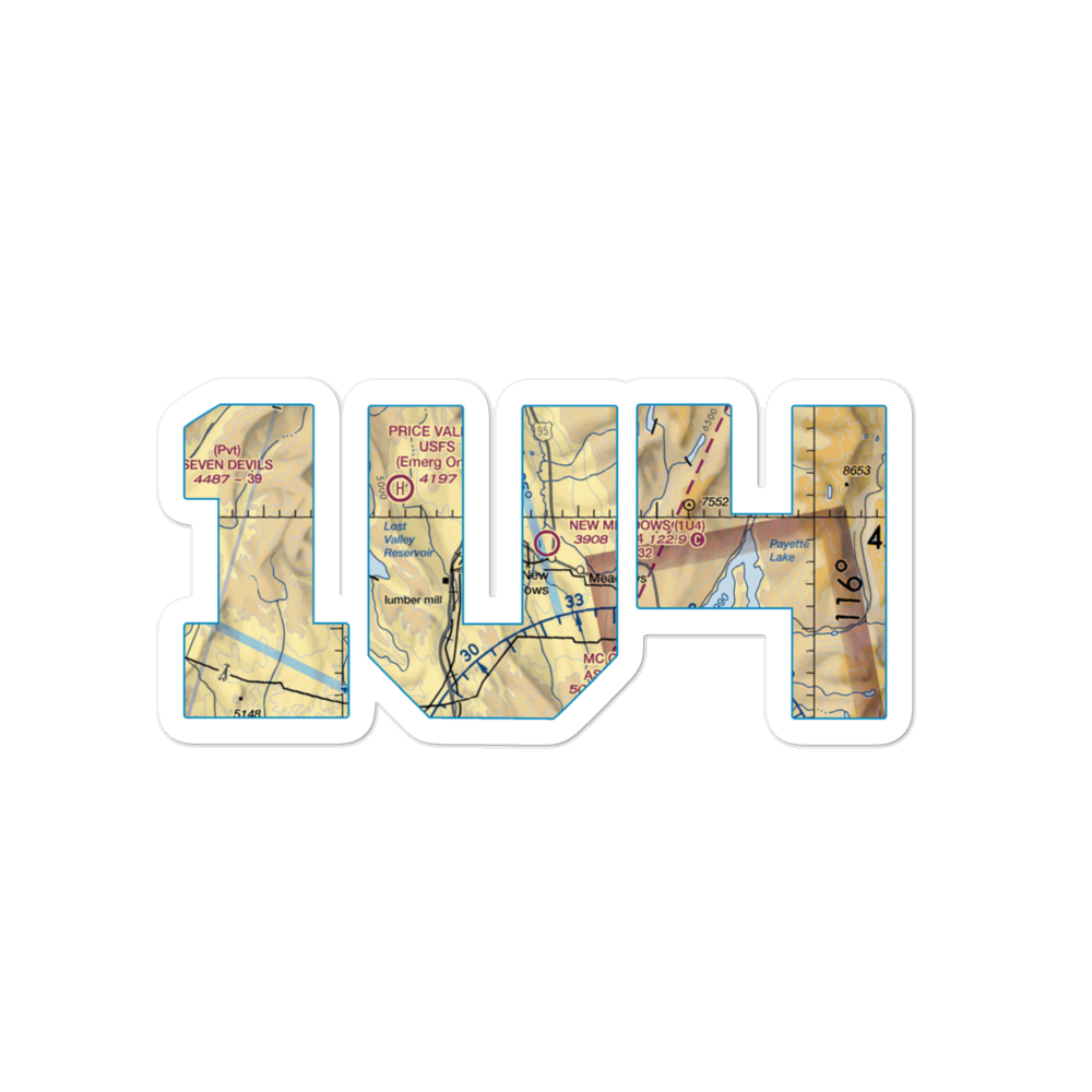 New Meadows Airport (1U4) VFR Sectional Sticker 