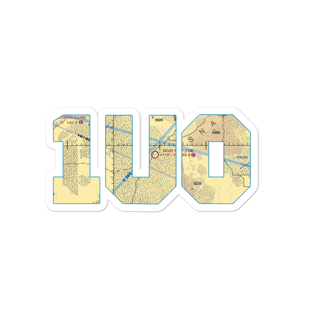 Bear Trap Airport (1U0) VFR Sectional Sticker 