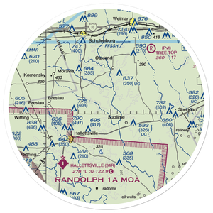 Lesikar Ranch Airport (1T9) VFR Sectional Sticker (30 mile)