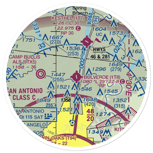 Bulverde Airpark (1T8) VFR Sectional Sticker (20 mile)