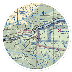 Arlington Municipal Airport (1S8) VFR Sectional Sticker (30 mile)