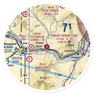 Priest River Municipal Airport (1S6) VFR Sectional Sticker (20 mile)