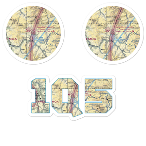 Gravelly Valley Airport (1Q5) VFR Sectional Sticker Pack