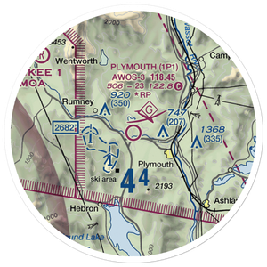 Plymouth Municipal Airport (1P1) VFR Sectional Sticker (20 mile)