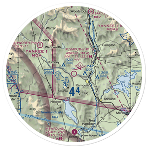 Plymouth Municipal Airport (1P1) VFR Sectional Sticker (30 mile)