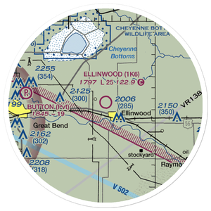 Ellinwood Municipal Airport (1K6) VFR Sectional Sticker (20 mile)