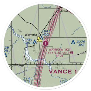 Waynoka Municipal Airport (1K5) VFR Sectional Sticker (20 mile)