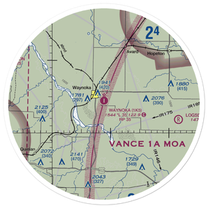 Waynoka Municipal Airport (1K5) VFR Sectional Sticker (30 mile)