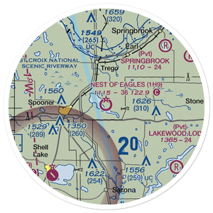 Nest of Eagles Airport (1H9) VFR Sectional Sticker (20 mile)